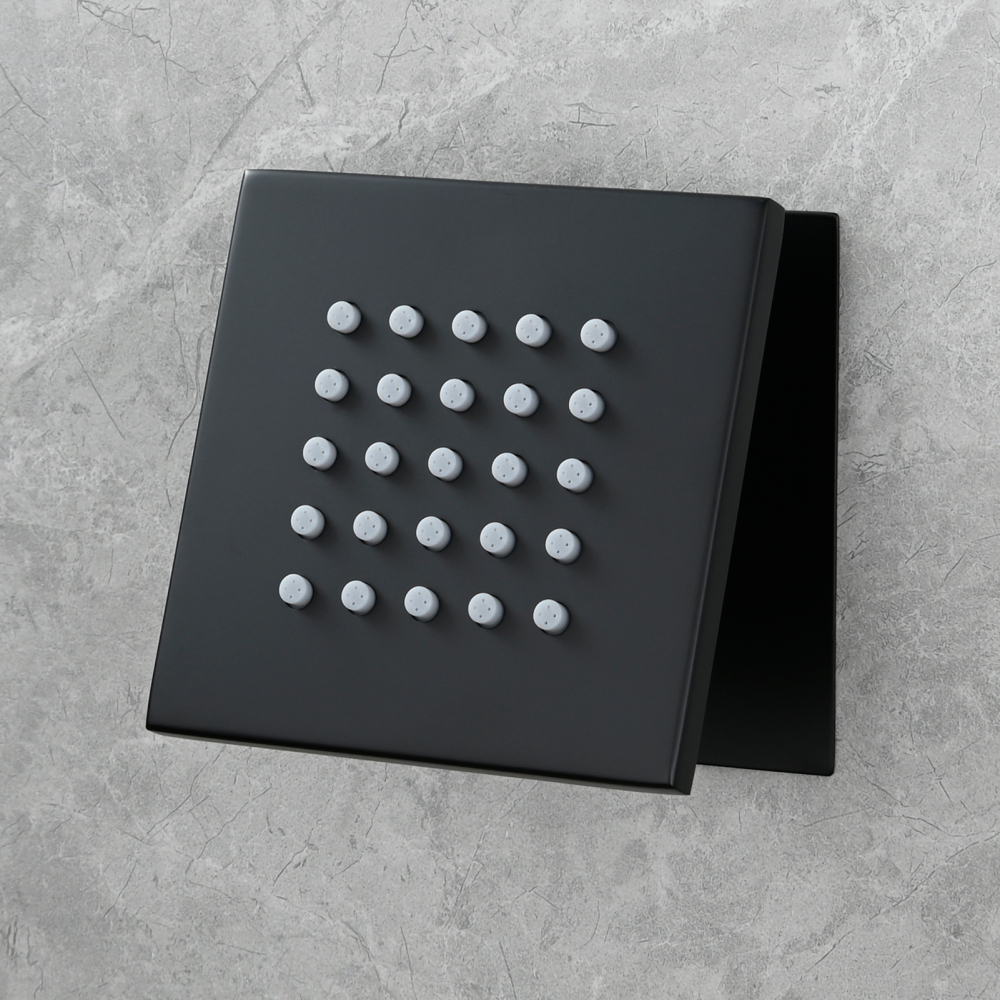 Tecmolog Brass Shower Body Spray Jets Wall Mount Flow Square Shower Jets and 360° Rotation