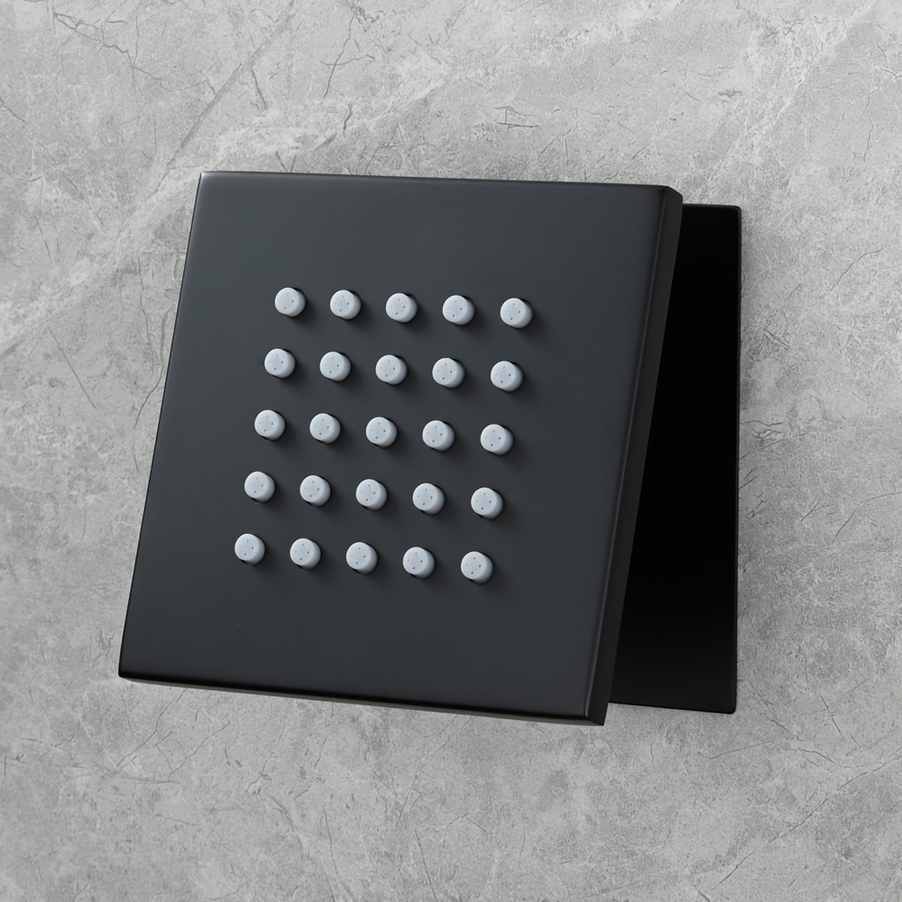 Tecmolog Brass Shower Body Spray Jets Wall Mount Flow Square Shower Jets and 360° Rotation