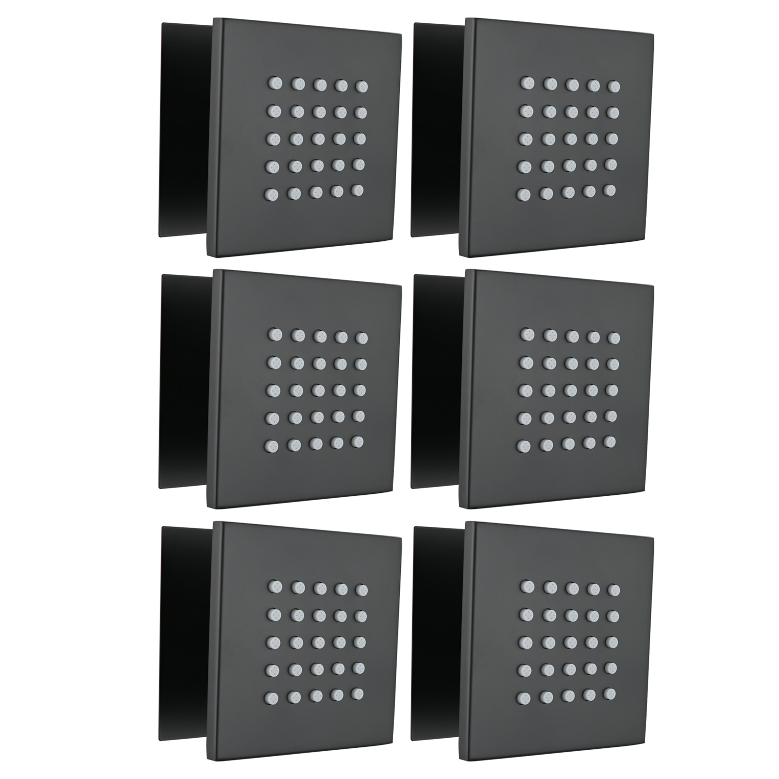 Tecmolog Brass Shower Body Spray Jets Wall Mount Flow Square Shower Jets and 360° Rotation
