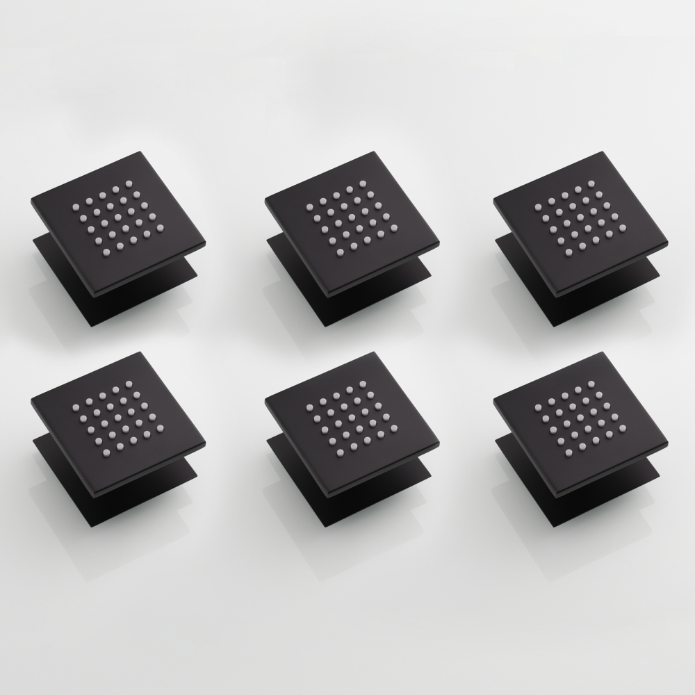 Tecmolog Brass Shower Body Spray Jets Wall Mount Flow Square Shower Jets and 360° Rotation