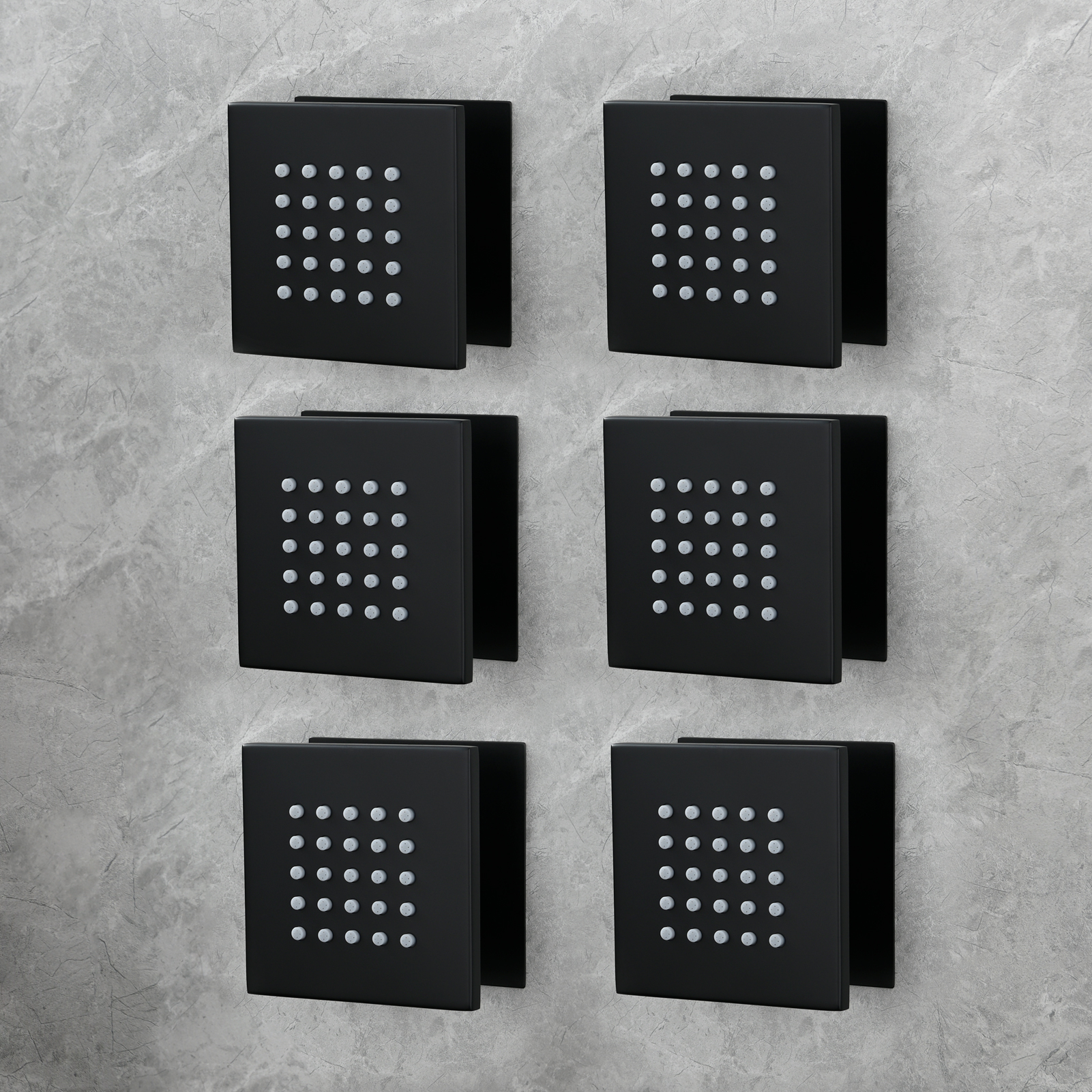 Tecmolog Brass Shower Body Spray Jets Wall Mount Flow Square Shower Jets and 360° Rotation