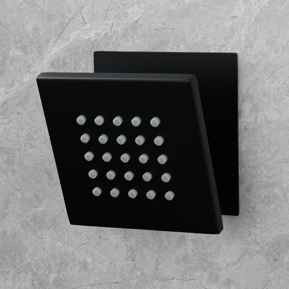 Tecmolog Brass Shower Body Spray Jets Wall Mount Flow Square Shower Jets and 360° Rotation