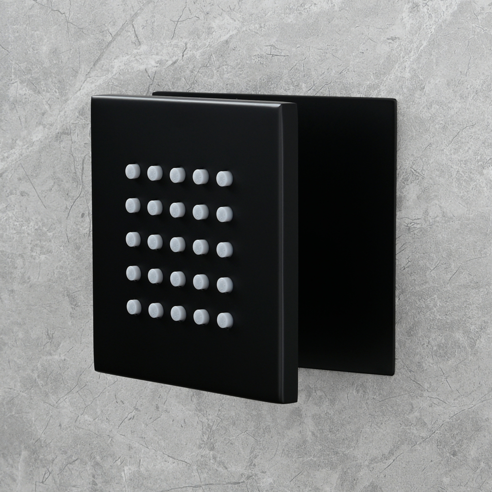 Tecmolog Brass Shower Body Spray Jets Wall Mount Flow Square Shower Jets and 360° Rotation