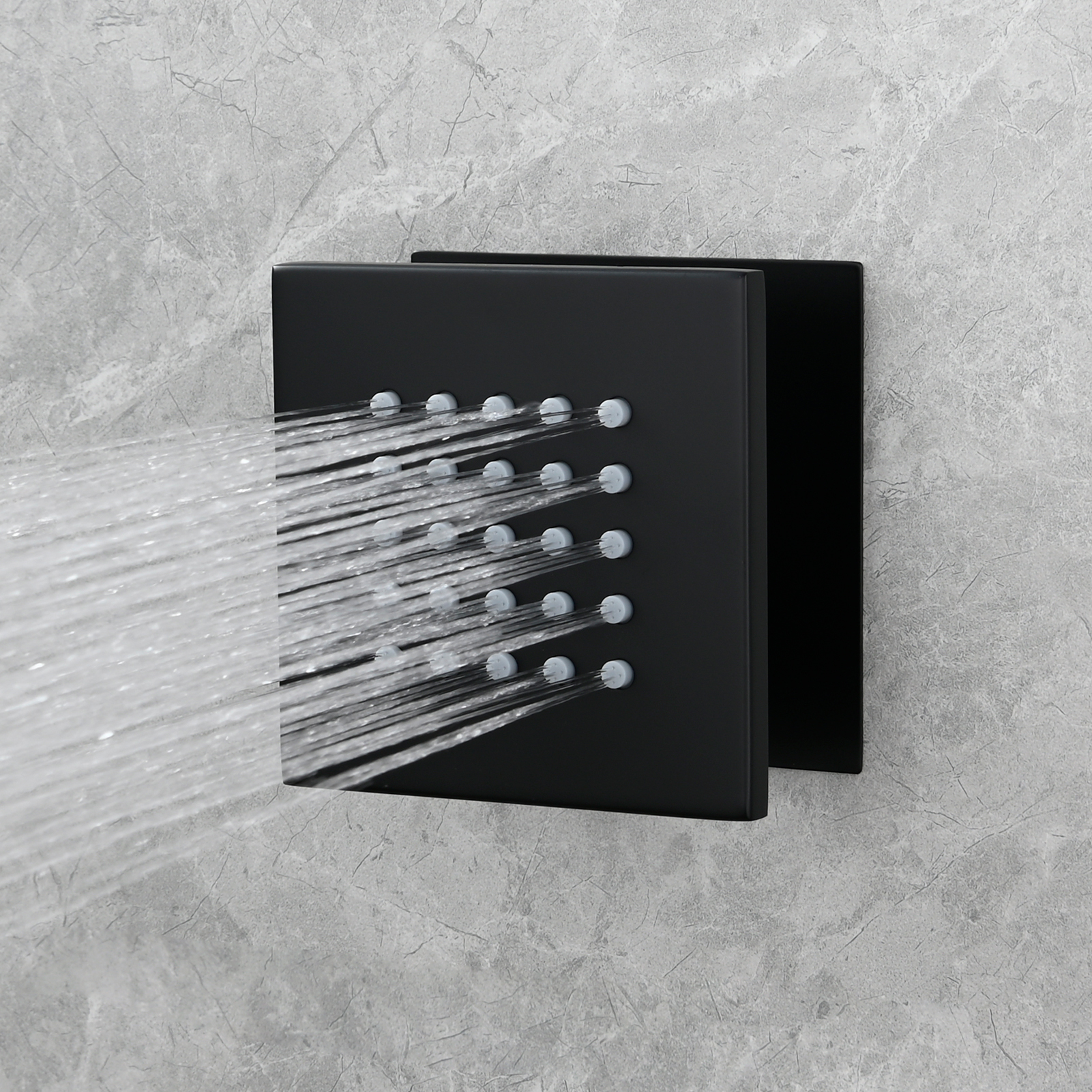 Tecmolog Brass Shower Body Spray Jets Wall Mount Flow Square Shower Jets and 360° Rotation