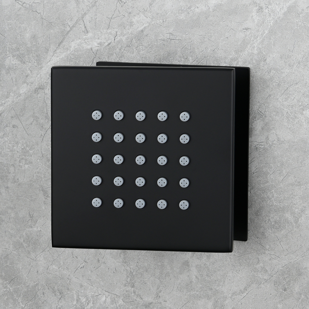Tecmolog Brass Shower Body Spray Jets Wall Mount Flow Square Shower Jets and 360° Rotation