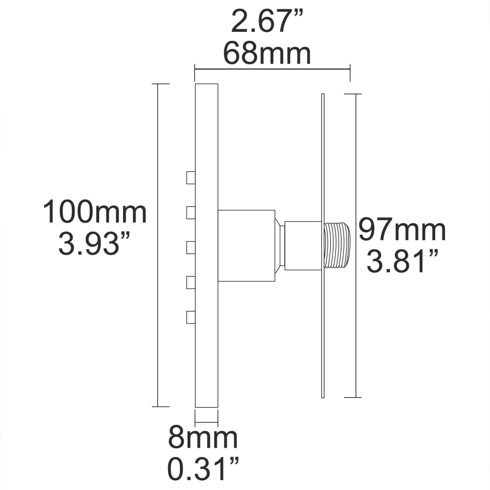 Tecmolog Brass Shower Body Spray Jets Wall Mount Flow Square Shower Jets and 360° Rotation