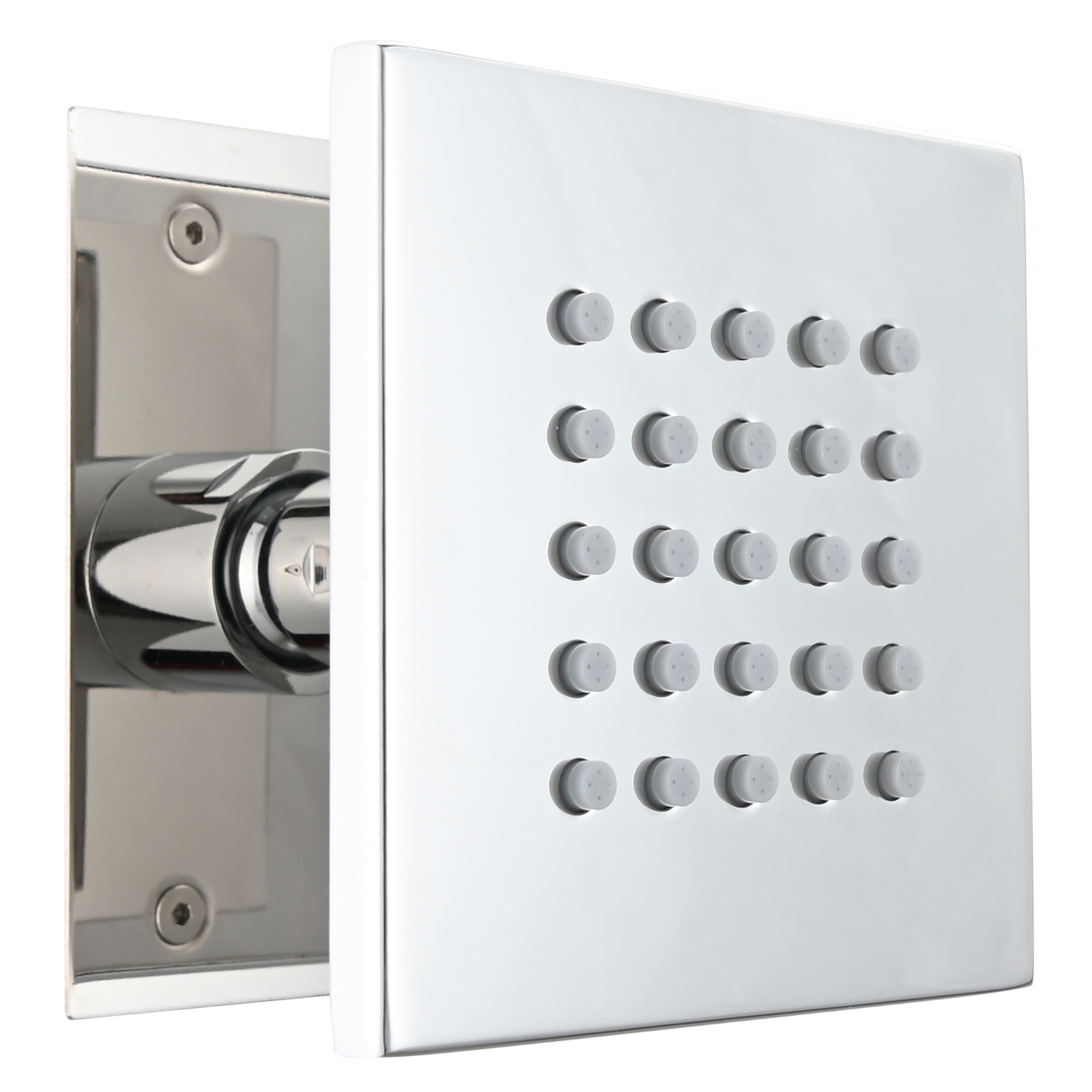 Tecmolog Brass Shower Body Spray Jets Wall Mount Flow Square Shower Jets and 360° Rotation