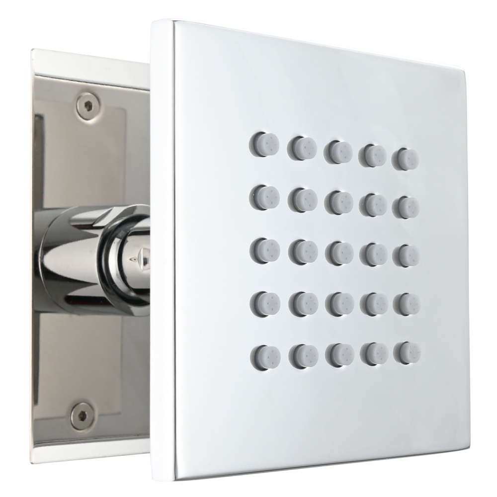 Tecmolog Brass Shower Body Spray Jets Wall Mount Flow Square Shower Jets and 360° Rotation
