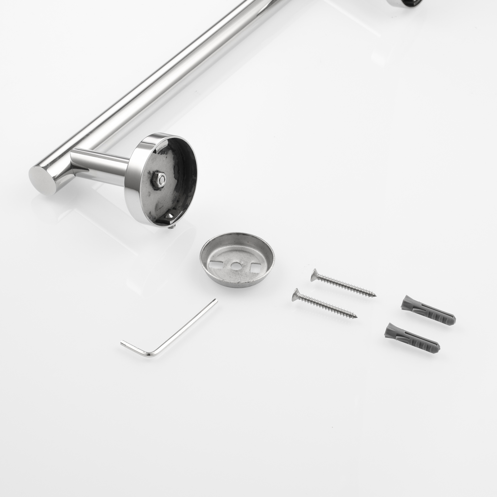 Tecmolog Wall Mount Paper Holder Rack,Bathroom Toilet Roll Paper Holder with Drilling Installation