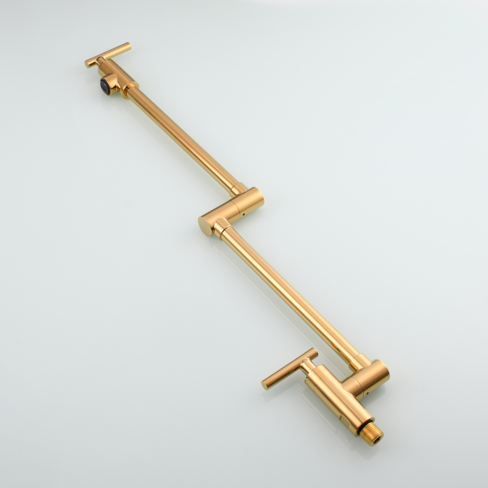 Tecmolog Pot Filler Faucet, Wall Mount 1/2”NPT Kitchen Sink Tap, Brass Double Joint Spout Cold Water Faucet,Nickel/Black/Chrome