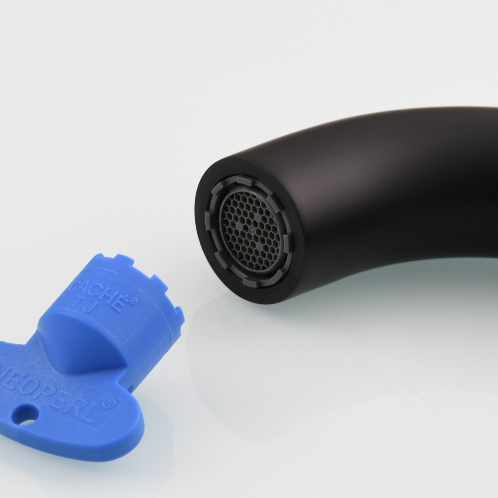 Tecmolog Wall Mount and Black Vessel Bathroom Faucet, 360°Swivel Brass Basin Mixer Tap and Rough in Valve Included BB6083C