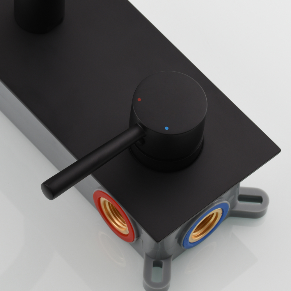 Tecmolog Wall Mount and Black Vessel Bathroom Faucet, 360°Swivel Brass Basin Mixer Tap and Rough in Valve Included BB6083C