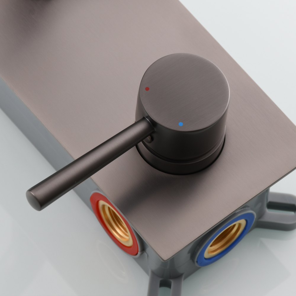 Tecmolog Wall Mount and Black Vessel Bathroom Faucet, 360°Swivel Brass Basin Mixer Tap and Rough in Valve Included BB6083C