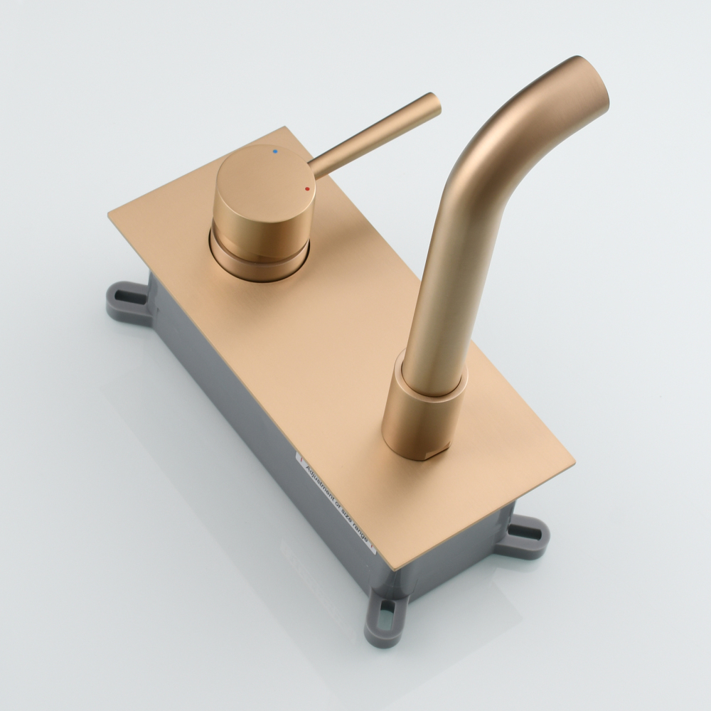 Tecmolog Wall Mount and Black Vessel Bathroom Faucet, 360°Swivel Brass Basin Mixer Tap and Rough in Valve Included BB6083C