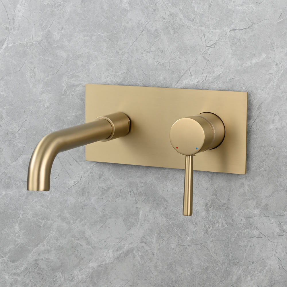 Tecmolog Wall Mount and Black Vessel Bathroom Faucet, 360°Swivel Brass Basin Mixer Tap and Rough in Valve Included BB6083C