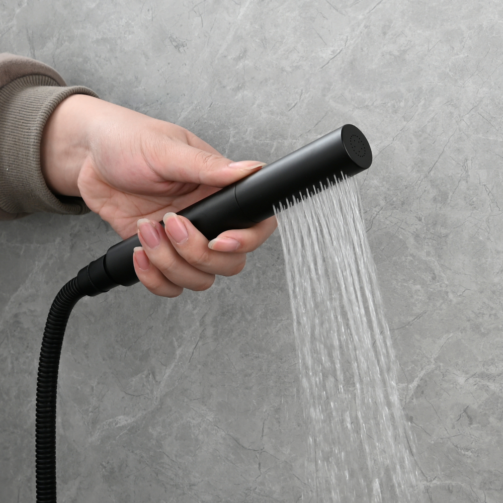 Tecmolog Brass Hand Held Shower Wand 2 Functions High Pressure Shower Head for Bathroom,Chrome,BS159