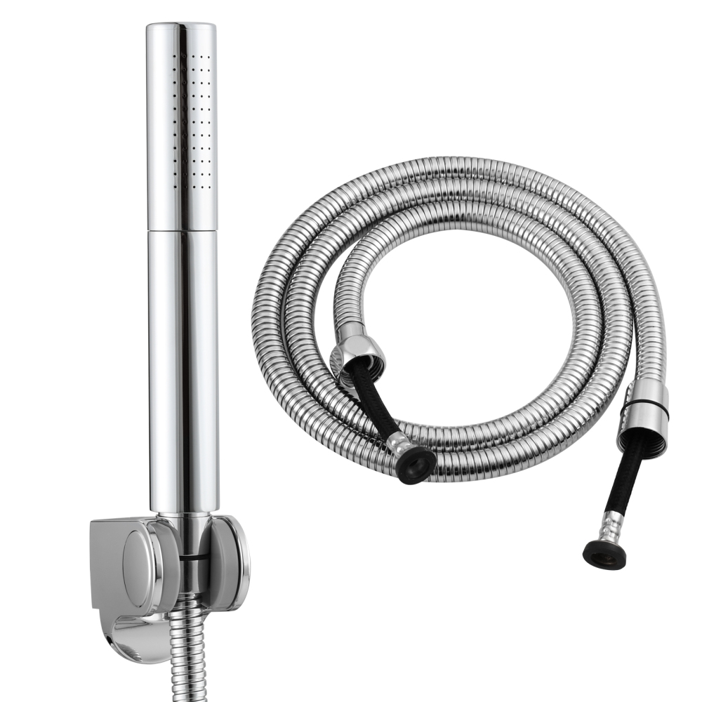 Tecmolog Brass Hand Held Shower Wand 2 Functions High Pressure Shower Head for Bathroom,Chrome,BS159