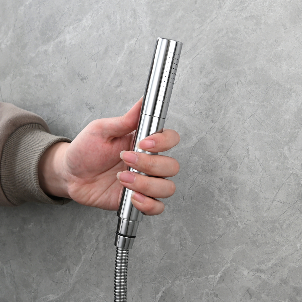 Tecmolog Brass Hand Held Shower Wand 2 Functions High Pressure Shower Head for Bathroom,Chrome,BS159