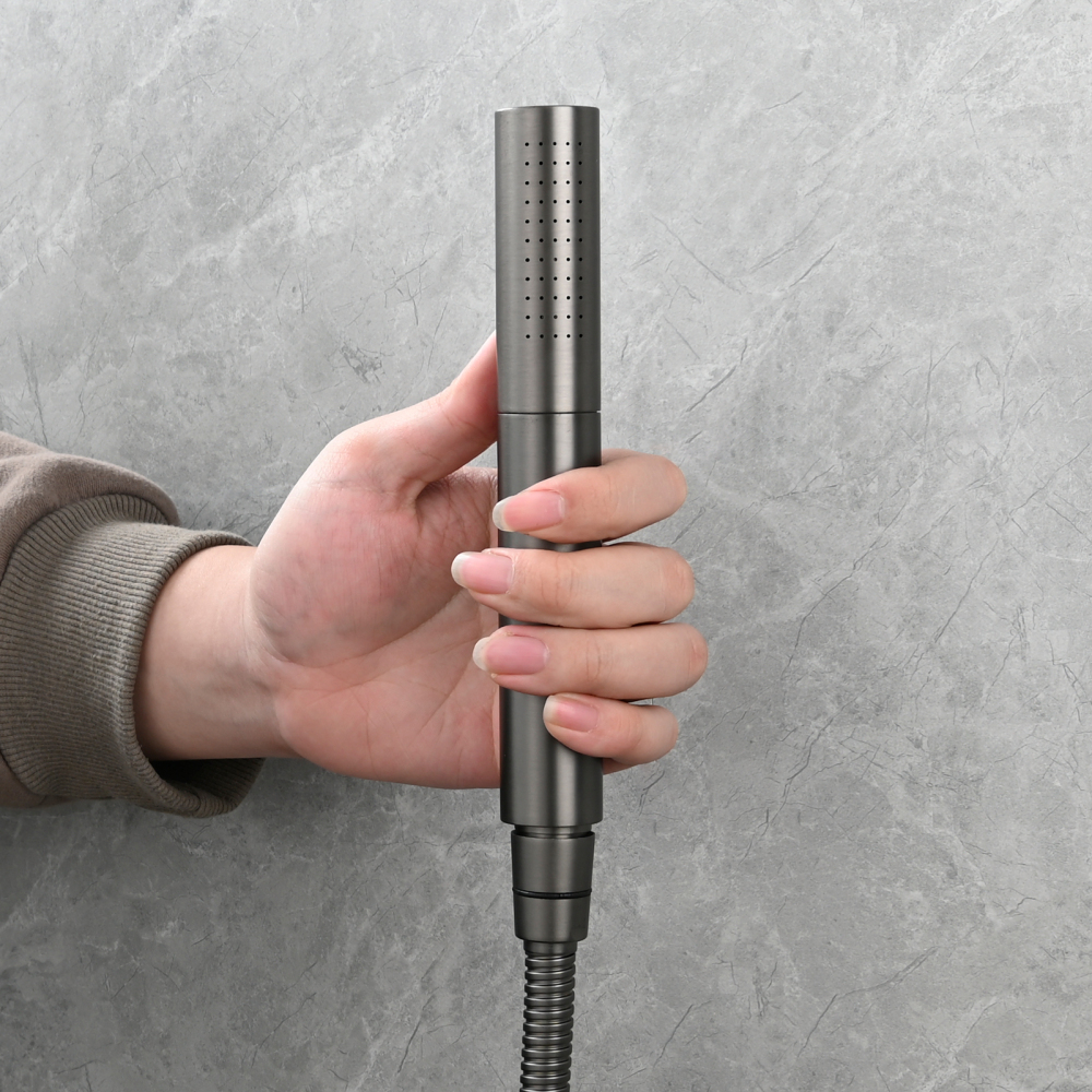 Tecmolog Brass Hand Held Shower Wand 2 Functions High Pressure Shower Head for Bathroom,Chrome,BS159