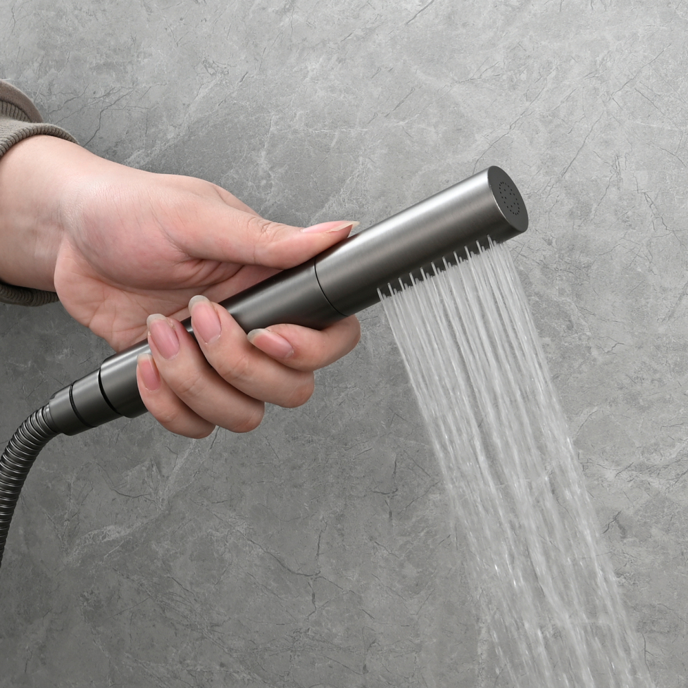 Tecmolog Brass Hand Held Shower Wand 2 Functions High Pressure Shower Head for Bathroom,Chrome,BS159