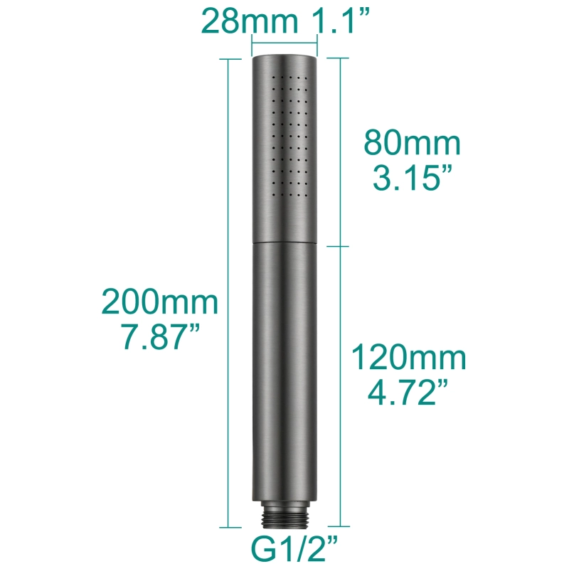 Tecmolog Brass Hand Held Shower Wand 2 Functions High Pressure Shower Head for Bathroom,Chrome,BS159