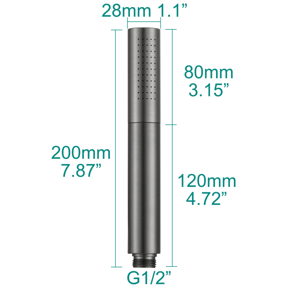 Tecmolog Brass Hand Held Shower Wand 2 Functions High Pressure Shower Head for Bathroom,Chrome,BS159