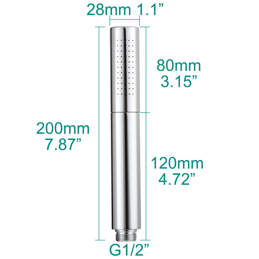 Tecmolog Brass Hand Held Shower Wand 2 Functions High Pressure Shower Head for Bathroom,Chrome,BS159