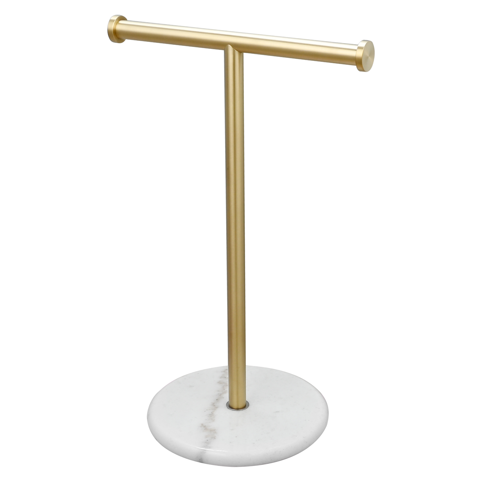 Tecmolog 304 Stainless Steel Black Towel Rack,Free Standing Marble Base Paper Towel Holder,SBH253B