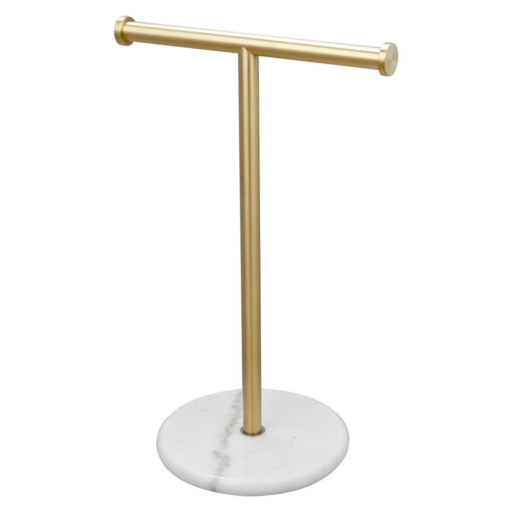 Tecmolog 304 Stainless Steel Black Towel Rack,Free Standing Marble Base Paper Towel Holder,SBH253B