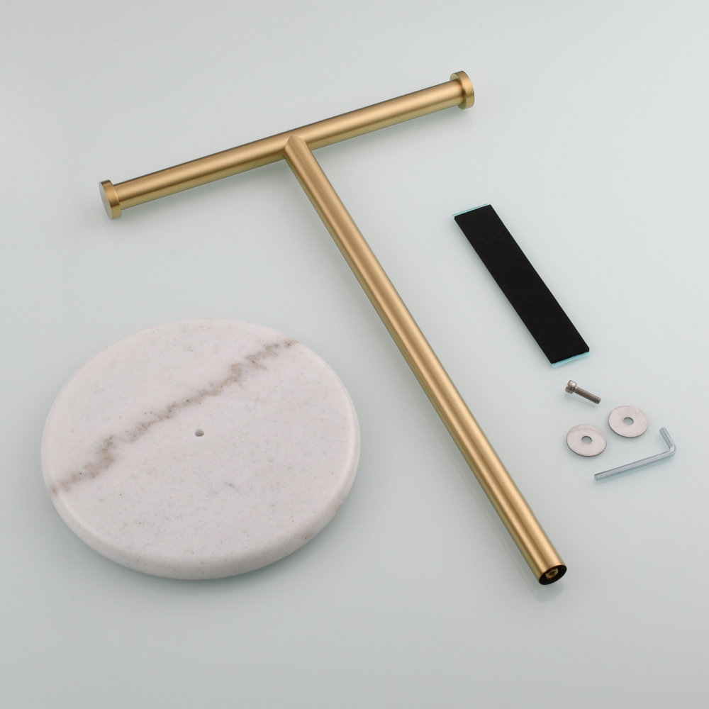 Tecmolog 304 Stainless Steel Black Towel Rack,Free Standing Marble Base Paper Towel Holder,SBH253B