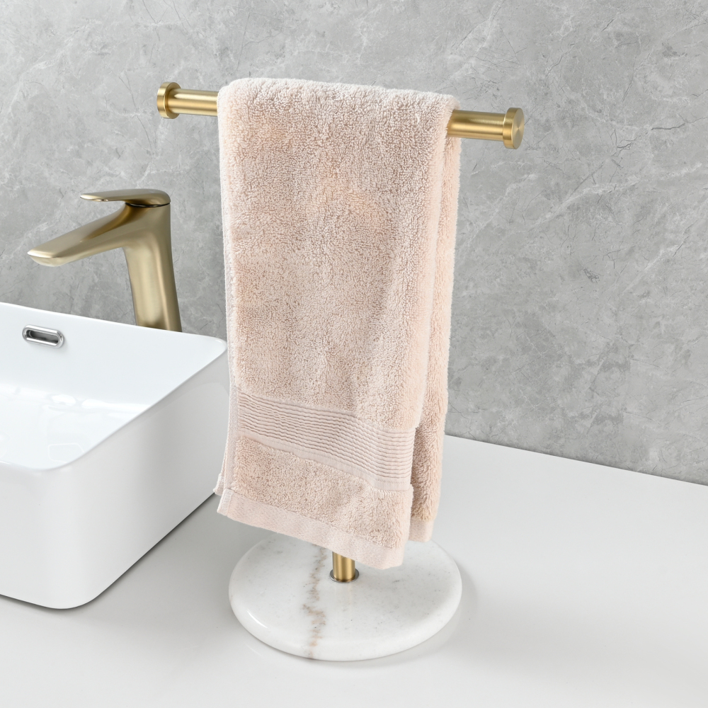 Tecmolog 304 Stainless Steel Black Towel Rack,Free Standing Marble Base Paper Towel Holder,SBH253B