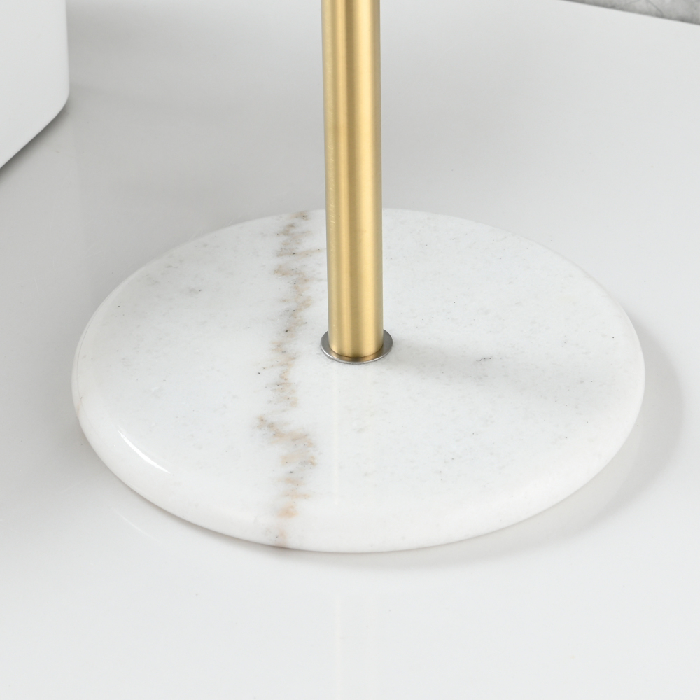 Tecmolog 304 Stainless Steel Black Towel Rack,Free Standing Marble Base Paper Towel Holder,SBH253B