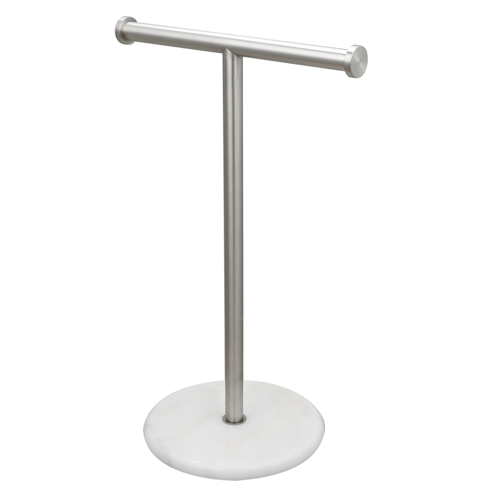 Tecmolog 304 Stainless Steel Black Towel Rack,Free Standing Marble Base Paper Towel Holder,SBH253B