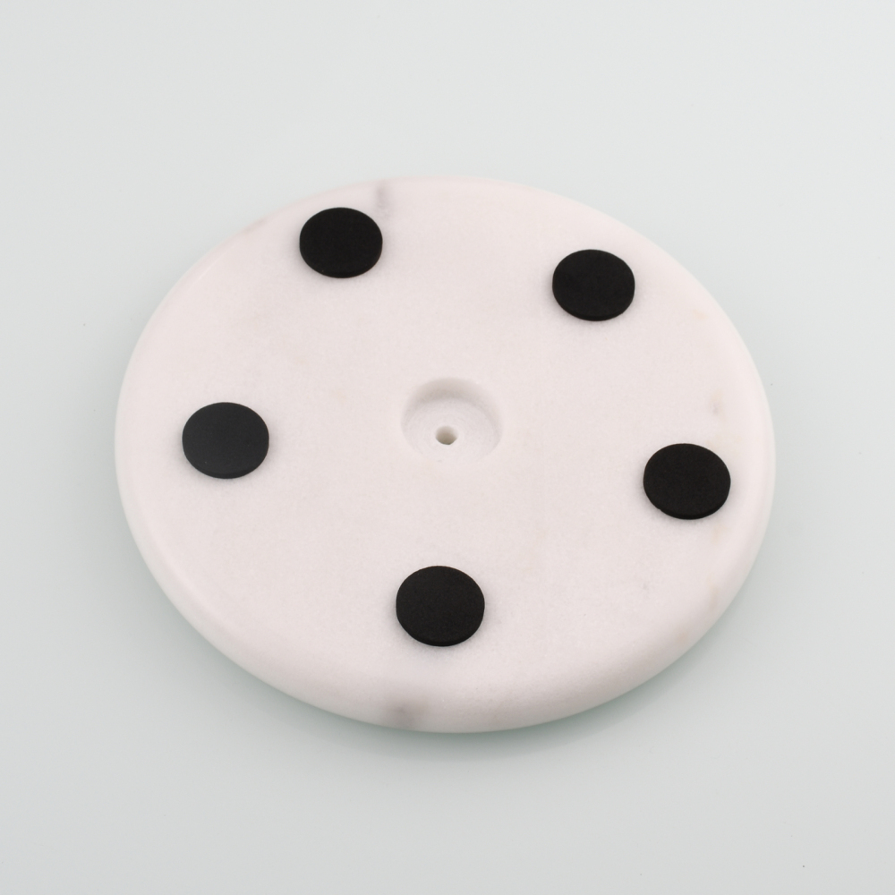 Tecmolog 304 Stainless Steel Black Towel Rack,Free Standing Marble Base Paper Towel Holder,SBH253B