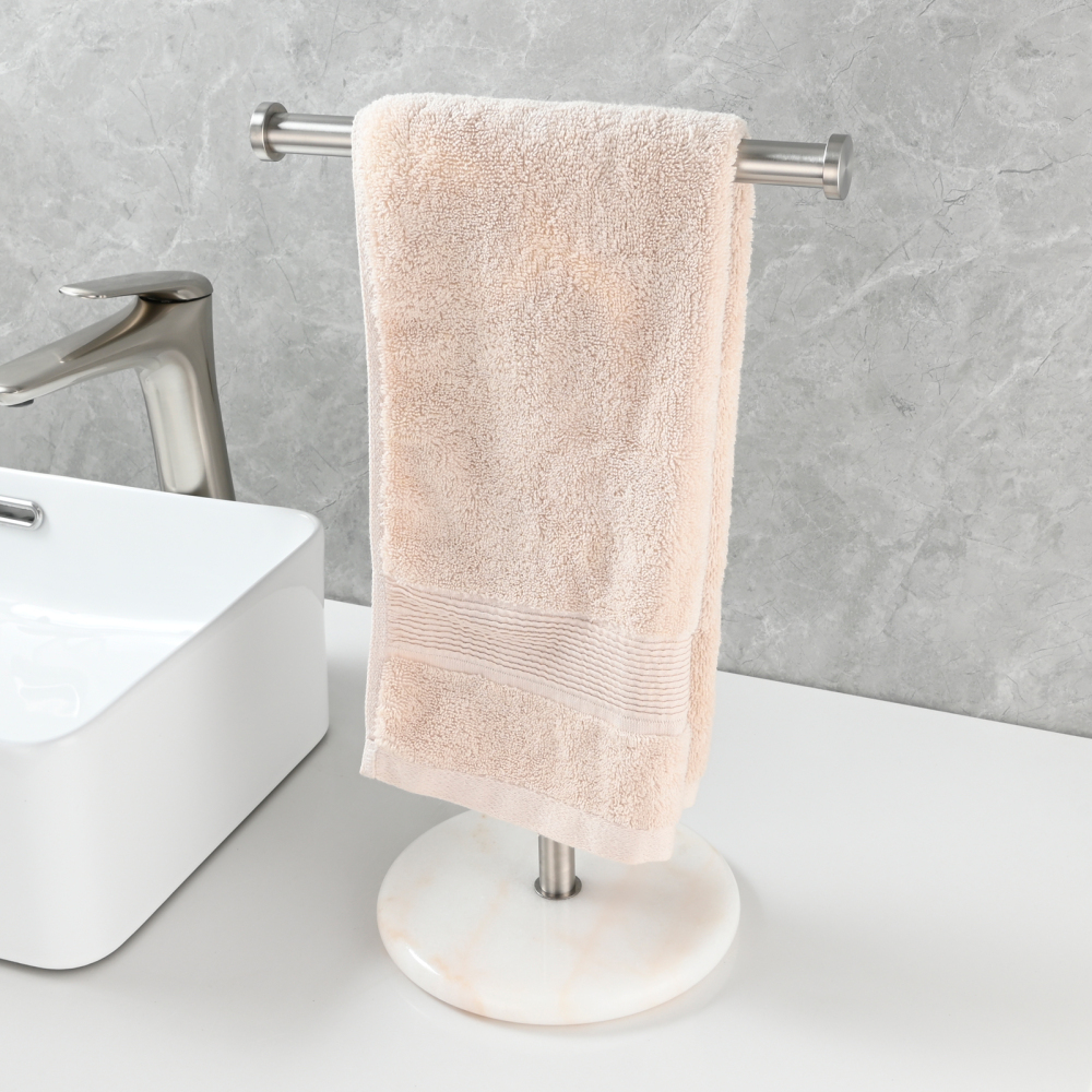 Tecmolog 304 Stainless Steel Black Towel Rack,Free Standing Marble Base Paper Towel Holder,SBH253B