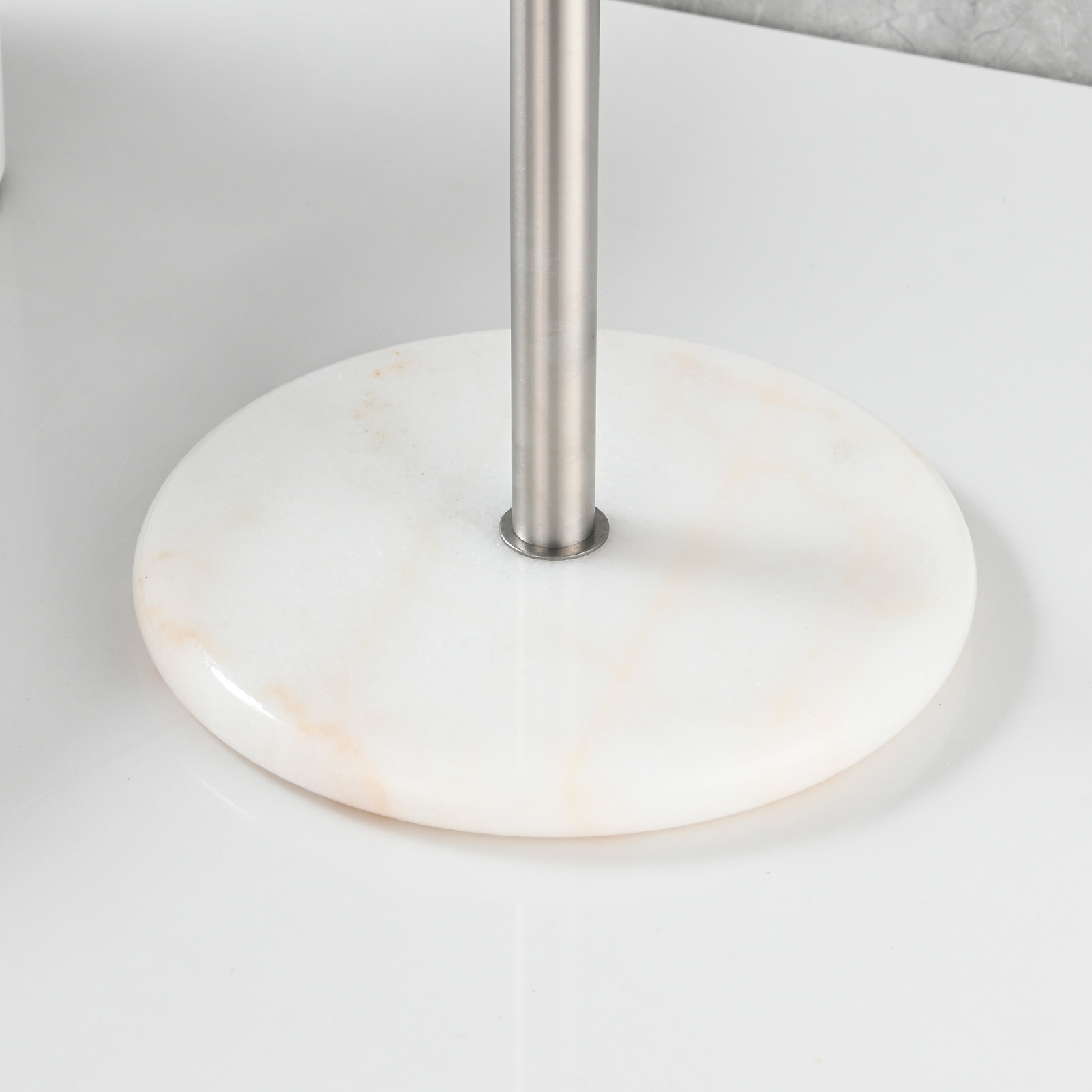 Tecmolog 304 Stainless Steel Black Towel Rack,Free Standing Marble Base Paper Towel Holder,SBH253B