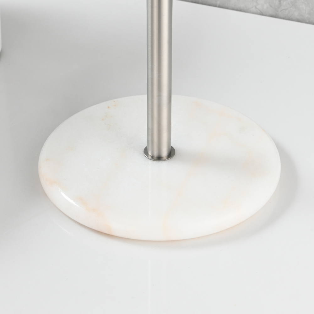 Tecmolog 304 Stainless Steel Black Towel Rack,Free Standing Marble Base Paper Towel Holder,SBH253B