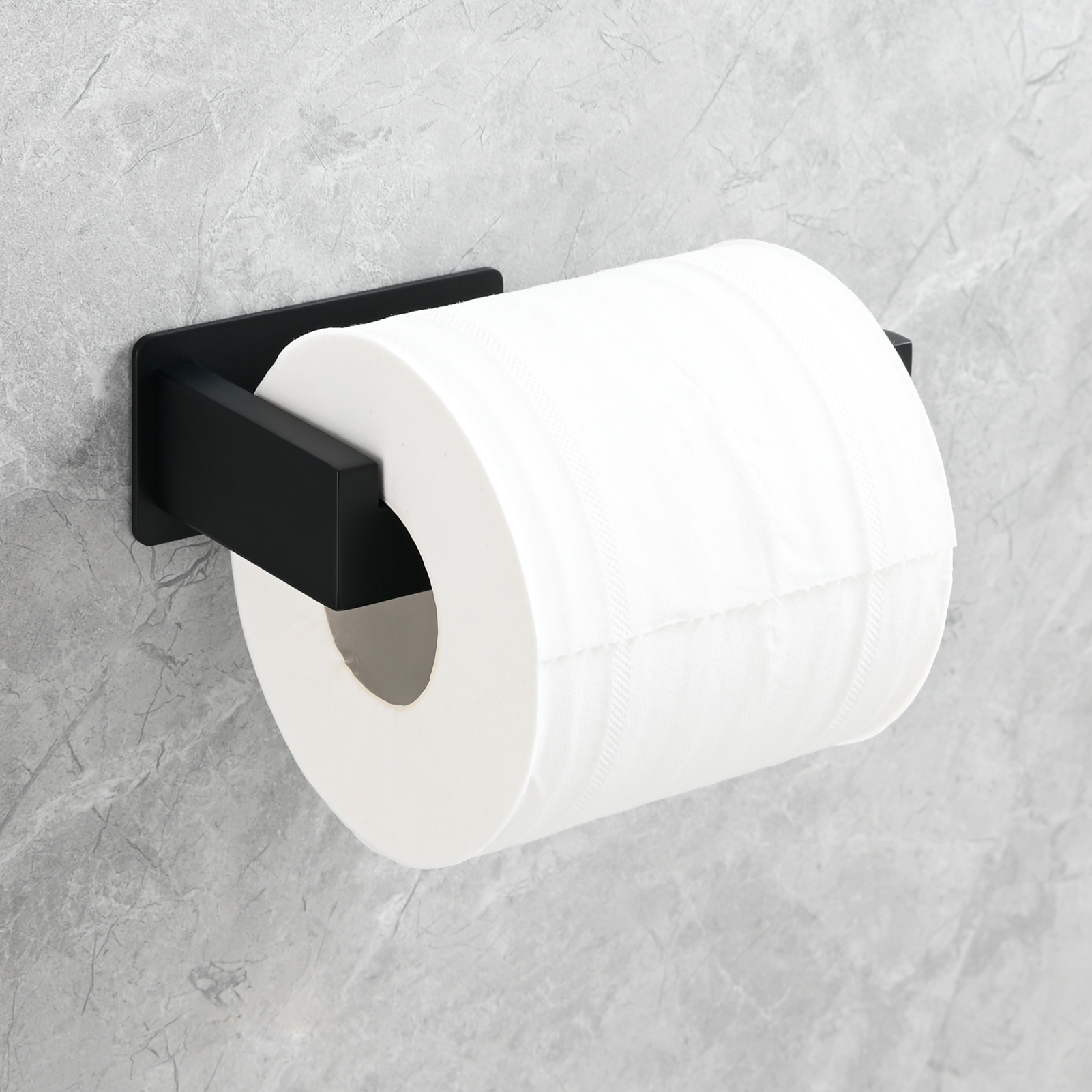 Tecmolog 304 Stainless Steel Bathroom Roll Paper Holder,  Wall Mount Adhesive Toilet Paper Holder, Brushed Nickel/Rectangle/Black/Golden