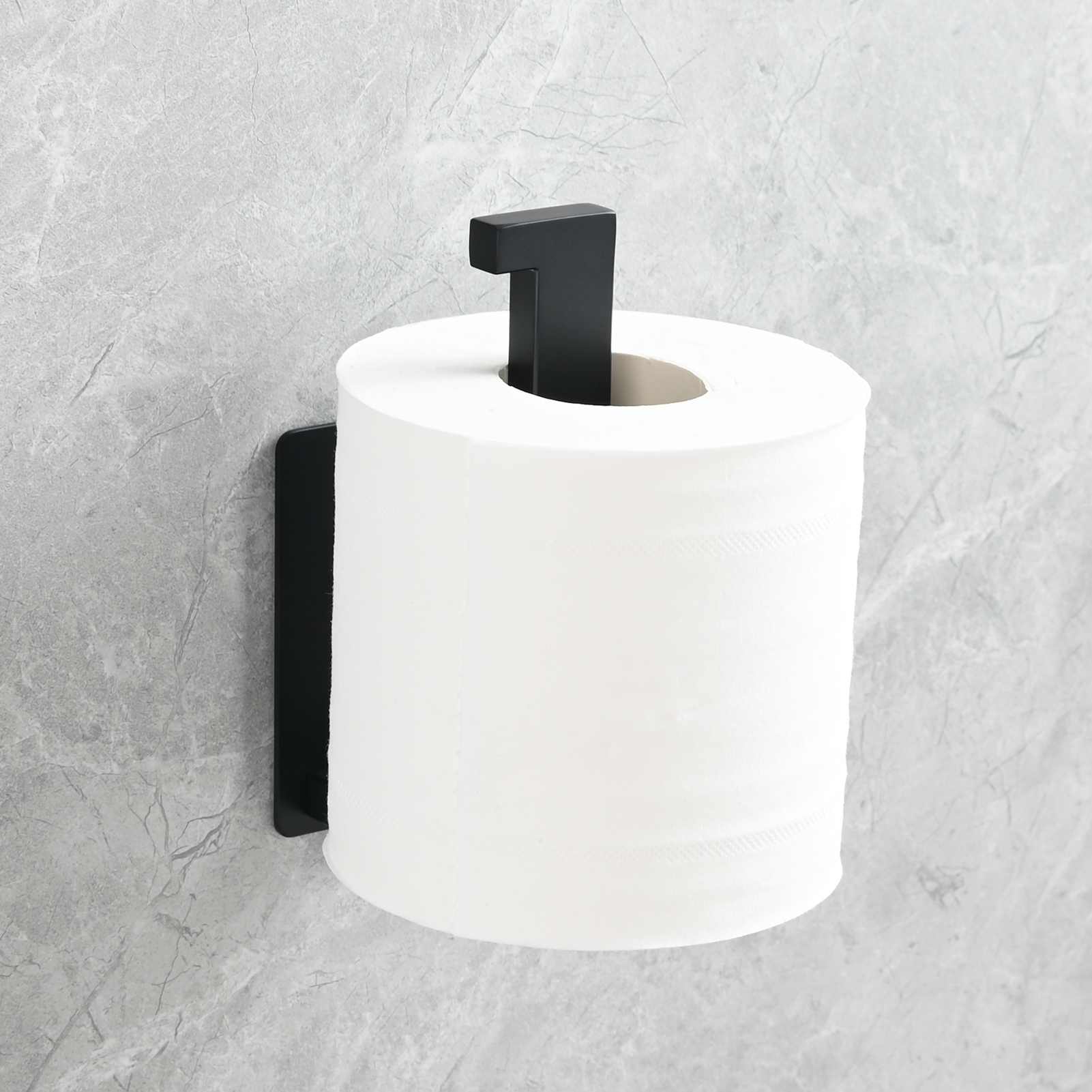 Tecmolog 304 Stainless Steel Bathroom Roll Paper Holder,  Wall Mount Adhesive Toilet Paper Holder, Brushed Nickel/Rectangle/Black/Golden