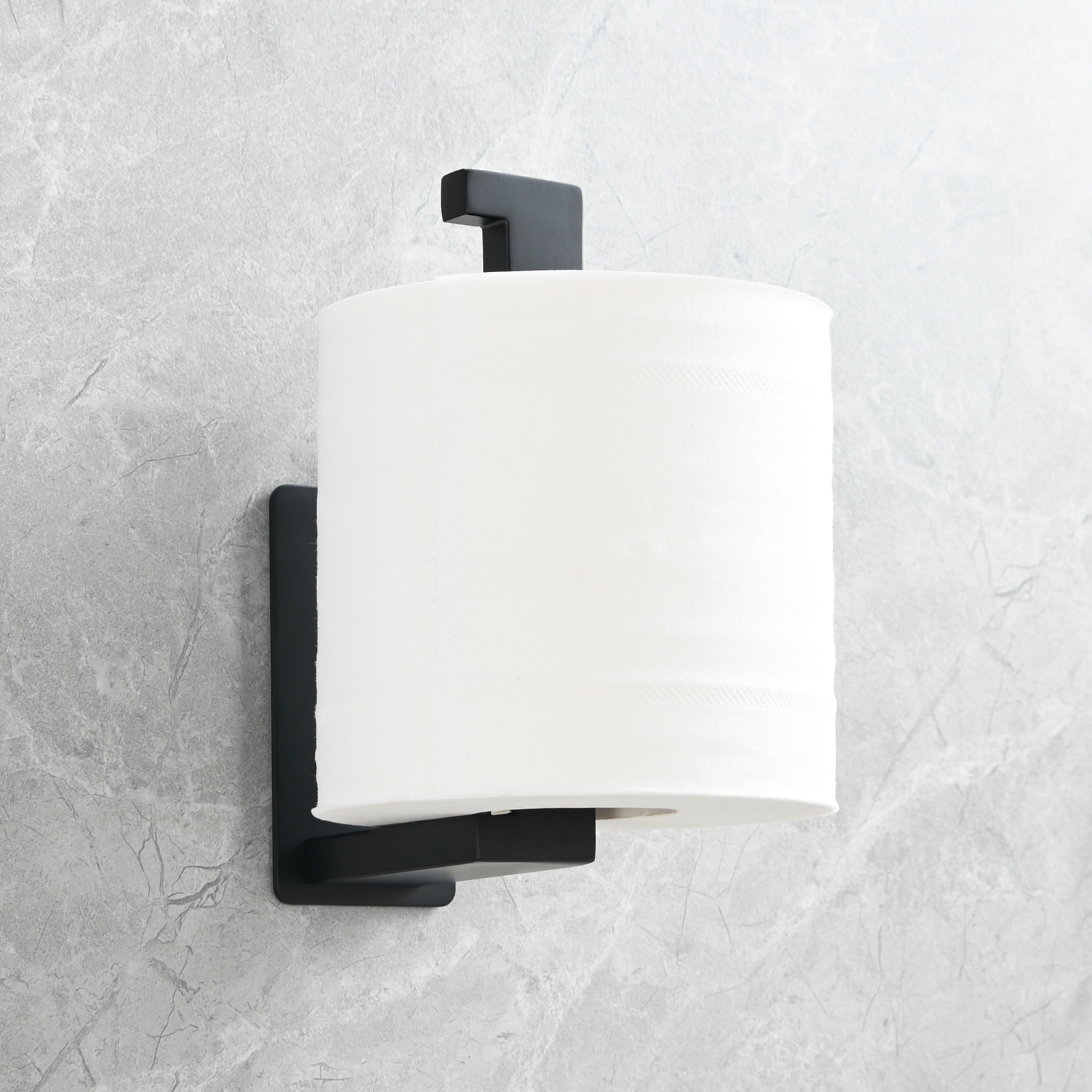 Tecmolog 304 Stainless Steel Bathroom Roll Paper Holder,  Wall Mount Adhesive Toilet Paper Holder, Brushed Nickel/Rectangle/Black/Golden