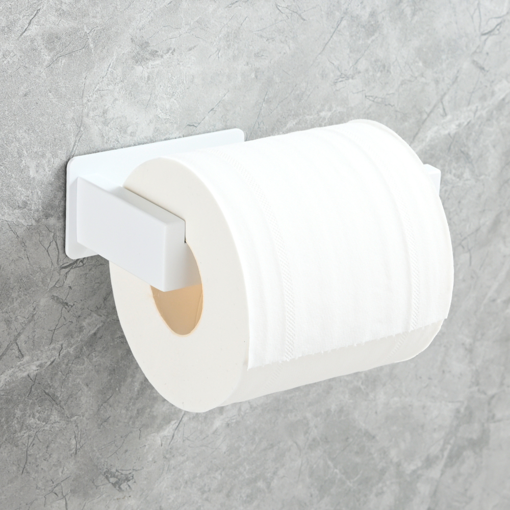 Tecmolog 304 Stainless Steel Bathroom Roll Paper Holder,  Wall Mount Adhesive Toilet Paper Holder, Brushed Nickel/Rectangle/Black/Golden