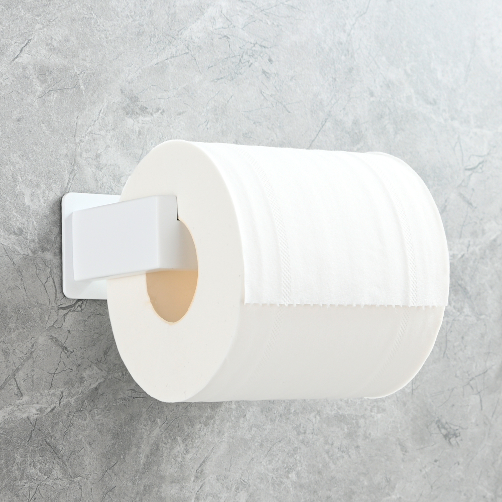 Tecmolog 304 Stainless Steel Bathroom Roll Paper Holder,  Wall Mount Adhesive Toilet Paper Holder, Brushed Nickel/Rectangle/Black/Golden