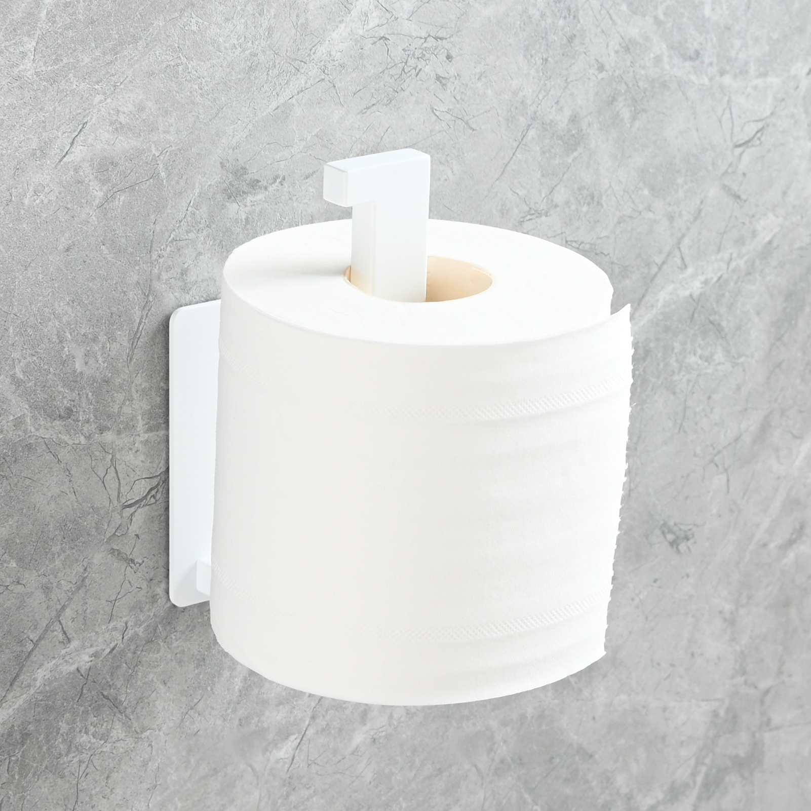Tecmolog 304 Stainless Steel Bathroom Roll Paper Holder,  Wall Mount Adhesive Toilet Paper Holder, Brushed Nickel/Rectangle/Black/Golden