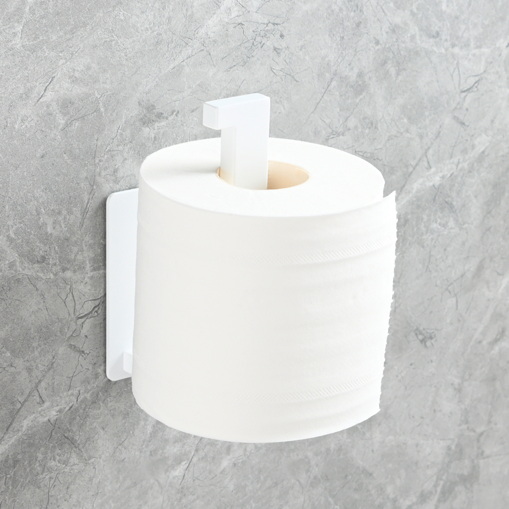 Tecmolog 304 Stainless Steel Bathroom Roll Paper Holder,  Wall Mount Adhesive Toilet Paper Holder, Brushed Nickel/Rectangle/Black/Golden