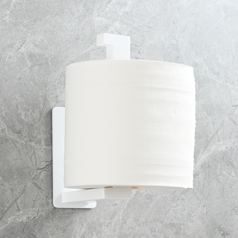 Tecmolog 304 Stainless Steel Bathroom Roll Paper Holder,  Wall Mount Adhesive Toilet Paper Holder, Brushed Nickel/Rectangle/Black/Golden