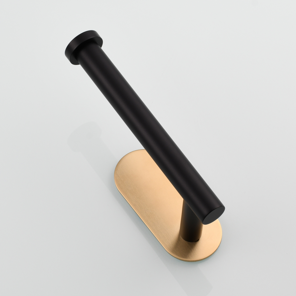 Tecmolog 304 Stainless Steel Bathroom Roll Paper Holder,  Wall Mount Adhesive Toilet Paper Holder, Brushed Nickel/Rectangle/Black/Golden