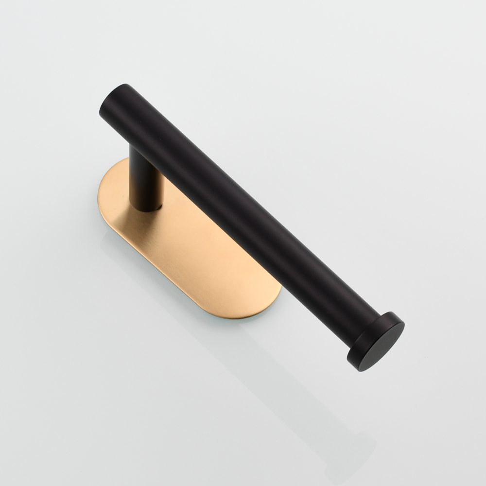 Tecmolog 304 Stainless Steel Bathroom Roll Paper Holder,  Wall Mount Adhesive Toilet Paper Holder, Brushed Nickel/Rectangle/Black/Golden