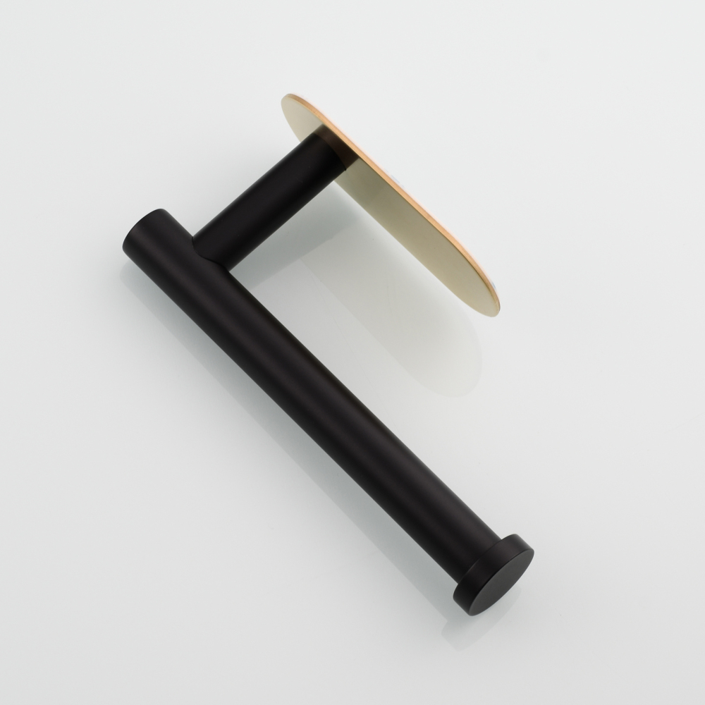 Tecmolog 304 Stainless Steel Bathroom Roll Paper Holder,  Wall Mount Adhesive Toilet Paper Holder, Brushed Nickel/Rectangle/Black/Golden