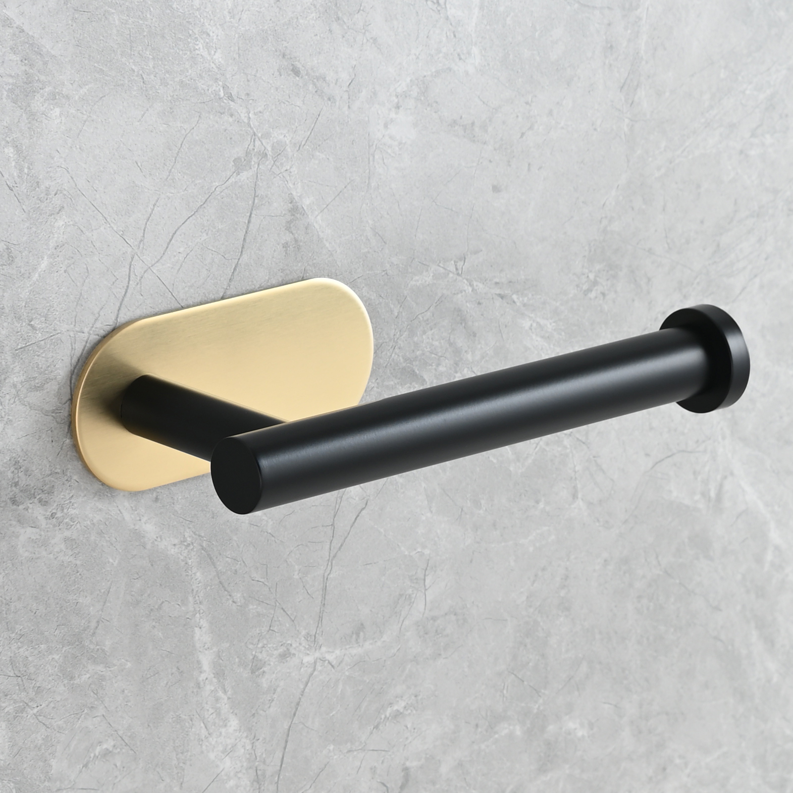 Tecmolog 304 Stainless Steel Bathroom Roll Paper Holder,  Wall Mount Adhesive Toilet Paper Holder, Brushed Nickel/Rectangle/Black/Golden