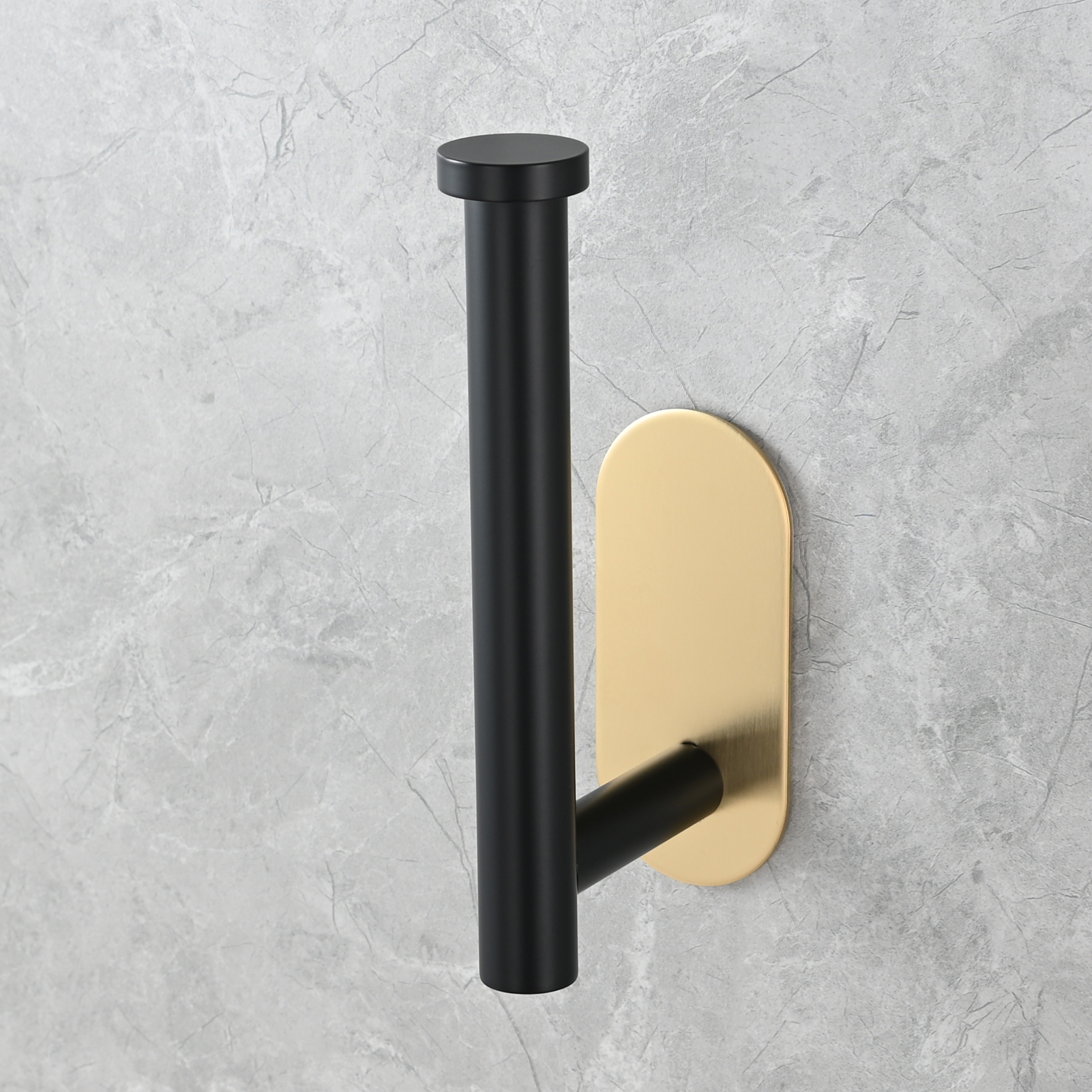 Tecmolog 304 Stainless Steel Bathroom Roll Paper Holder,  Wall Mount Adhesive Toilet Paper Holder, Brushed Nickel/Rectangle/Black/Golden